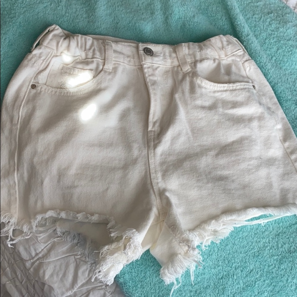 White denim shorts